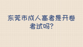 東莞市成人高考是開卷考試嗎